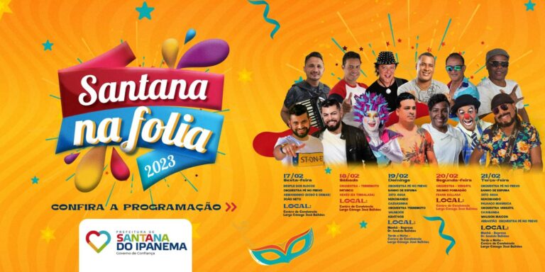 Prefeitura divulga atrações do Carnaval 2023 em Santana do Ipanema