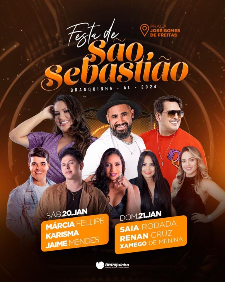 Festa do Padroeiro de Branquinha contará com vasta programação religiosa e artística